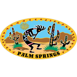 Palm Springs   Day Kokopeli Desert Scene Sticker
