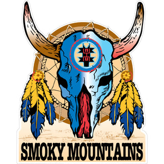 Smoky Mountains   Skull Dream Catcher Sticker