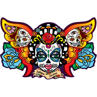 Terlingua  Texas   Day of the Dead Butterfly Skull Sticker