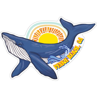 Venice Beach CA   Whale with Sun Sticker