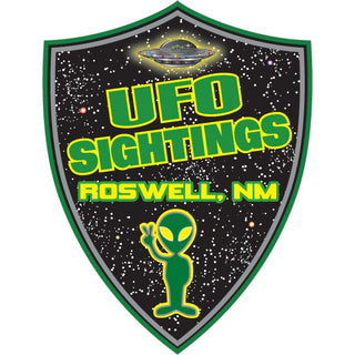 Roswell  NM   UFO Sightings Shield Sticker
