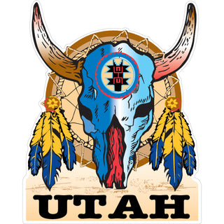 OK4 Utah Dreamcatcher Skull Sticker