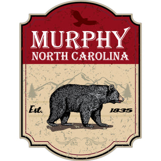 MURPHY NC RED SIGN w BEAR Vert Sticker