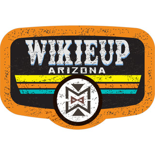 Wikieup AZ Distressed Desert Sign Orange 3 Stripes Sticker