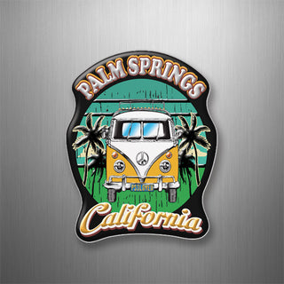 Palm Springs California   Yellow Bus Front View 3D Magnet