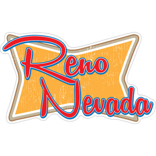 Reno  Nevada   Retro Squeezed Rectangle Sticker