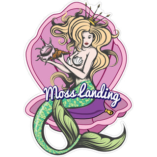Moss Landing  CA   Mermaid In A Shell Sticker