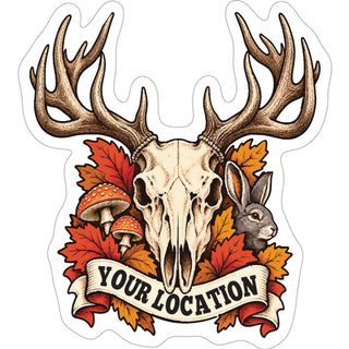 DEER SKULL ANTLERS Sticker