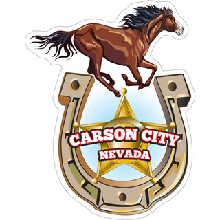 Carson City  Nevada   Horseshoe Horse Sticker