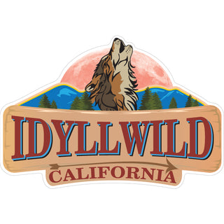 OK4 IDYLLWILD WOLF HOWLING MOON Sticker