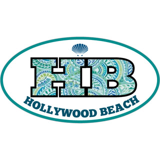 OK3 Hollywood Beach FL Euro Oval Paisley Letters Sticker