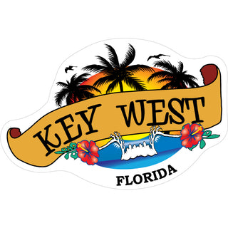 OK3 Key West Banner Palm Surf Sticker