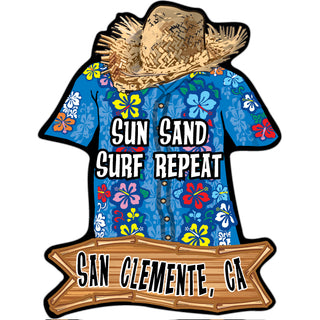 San Clemente CA   Hawaiian Shirt Sticker