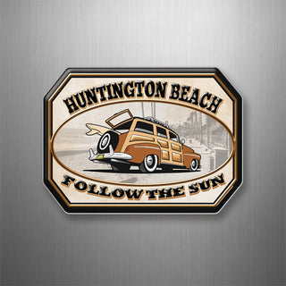 Huntington Beach Woody Follow the Sun 3D Magnet