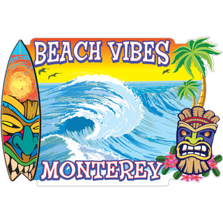Tiki Beach Vibes   Monterey  CA Tiki Beach Vibes Sticker