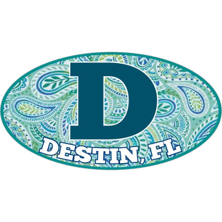 Paisley Euro Oval   Destin  FL Paisley Euro Oval Sticker