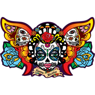 Nuevo Mexico   Butterfly Sugar Skull Sticker