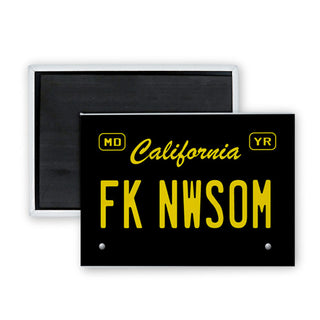 Novelty   FK NWSOM Black License Plate Rectangle Badge Magnet