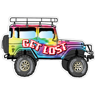 Novelty   Get Lost Tie Dye Jeep Sticker