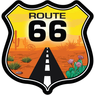 Route 66   Desert Road Shield Sticker