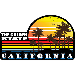 California   Colorful Palm Sunset Sticker