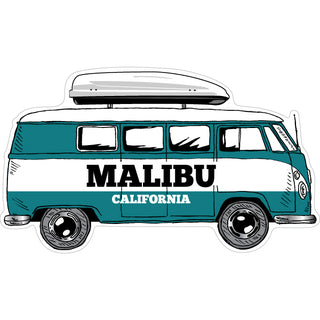 Malibu  California   Bus Side View Shell Top Sticker