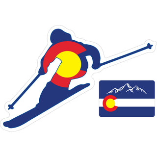 OK3 Colorado Flag Skier Sticker