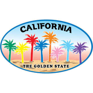 California 8 Colorful Palms Sticker
