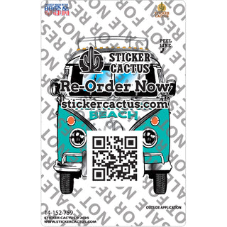 Huntington Beach Teal Bus Sticker