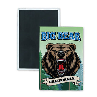 Big Bear  California   Snarling Bear Rectangle Badge Magnet
