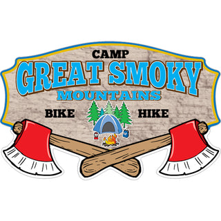 OK4 Great Smoky Mountains Camping Two Axes (294 00294) Sticker