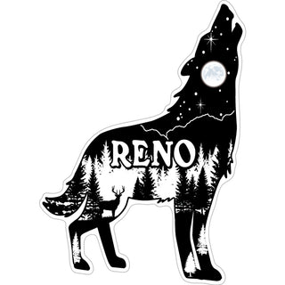 Reno   Wolf Howling Mountain scene inside Sticker
