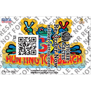 Huntington Beach Peace Frog Sticker
