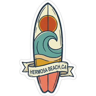 HERMOSA BEACH SURFBOARD WAVE Sticker