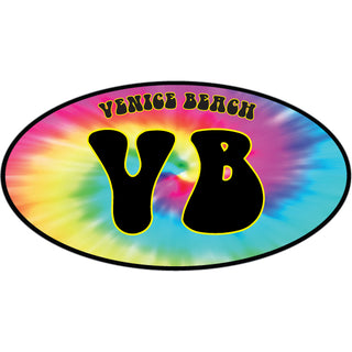 Venice Beach   Tie Dye Oval Sticker