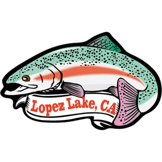 Lopez Lake  CA   Trout with Banner Sticker