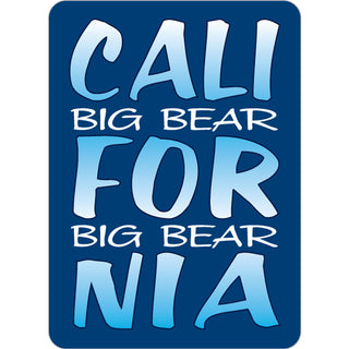 Big Bear  CA   Light Blue Letters on Dark Blue Rectangle Sticker