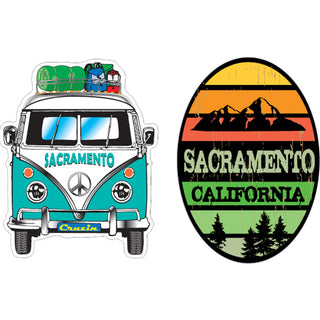 Sacramento Bus Front View Oval with trees Sticker