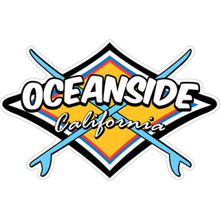 Oceanside  California   Crossing Surfboards Diamond Sticker