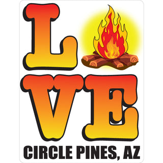 Circle Pines LOVE CAMPFIRE Sticker