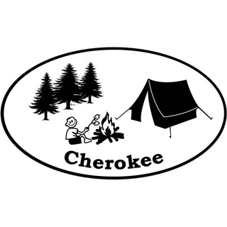Cherokee Camping oval Sticker