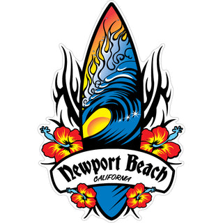 Newport Beach  CA   Tribal Surfboard Sticker