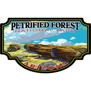 Petrified Forest National Park Arizona   Petrified Forest Wood Blue Sky Sticker