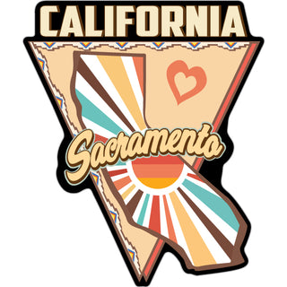 Sacramento  California   Triangle Sun Heart California Shape Sticker