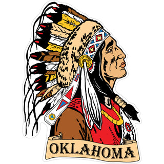 Oklahoma   Native American Side View Sticker