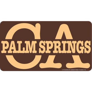 Palm Springs  CA  City & State Brown Rectangle Sticker