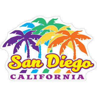 San Diego  California   Five Color Palms Horizontal Sticker