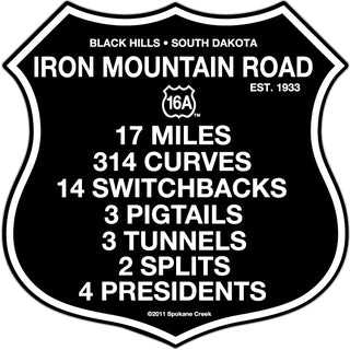 Iron Mountain Road   Black Shield Sticker