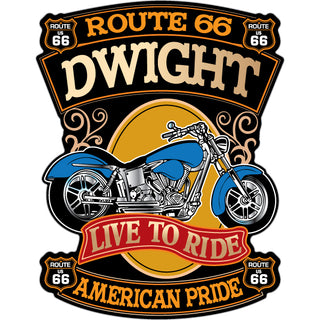 Dwight Illinois   American Pride Route 66 Motorcycle Sticker