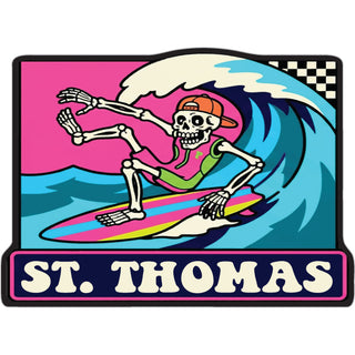 ST THOMAS SKELETON SURFER Sticker